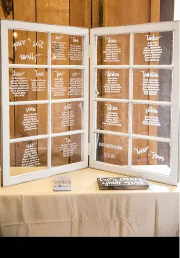 window pane wedding seating chart