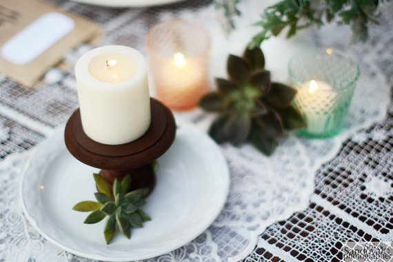 wood cupcake candle stand