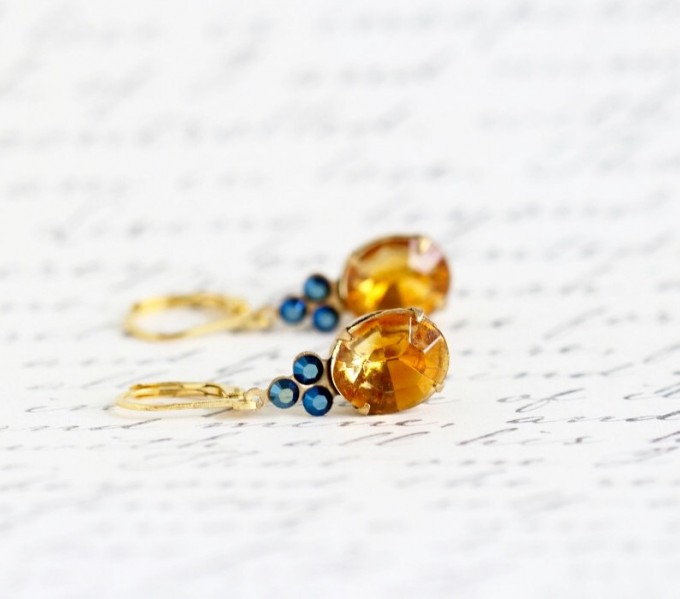 amber jewel earrings