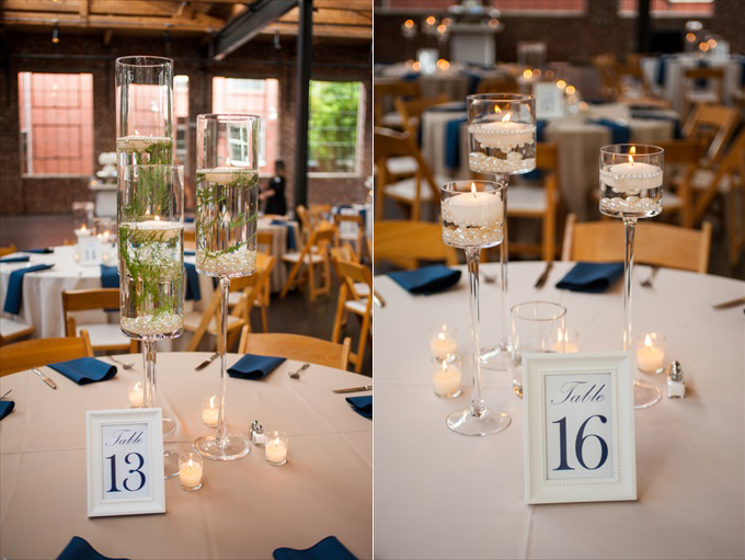 wedding centerpieces numbers One Pretty Wedding at the Foundry at Puritan Mill (Real Weddings) | Atlanta Georgia foundry mill weddings | http://www.emmalinebride.com/real-weddings/one-pretty-wedding-at-the-foundry-at-puritan-mill-real-weddings/ | Photo: You Are Raven