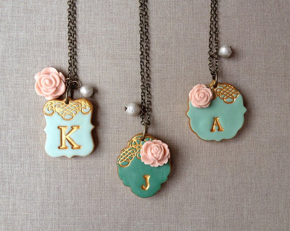 initial necklaces | by Palomaria | bridesmaid necklaces initials | https://emmalinebride.com/gifts/bridesmaid-necklaces-initials