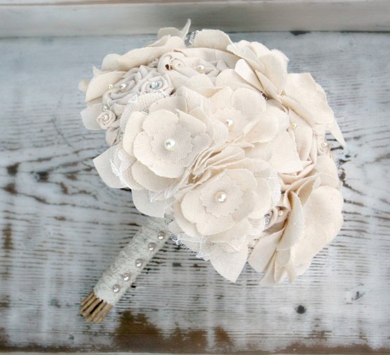 ivory fabric bouquet