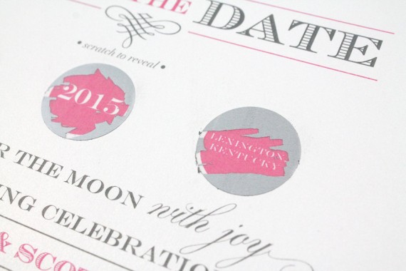 scratch off save the dates | by diva gone domestic | https://emmalinebride.com/invites/scratch-off-save-the-dates/