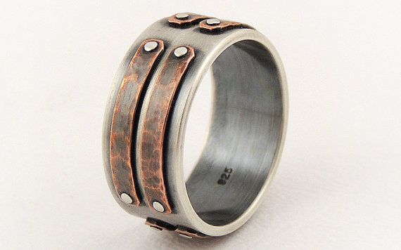 silver copper men's ring GilleriJewel