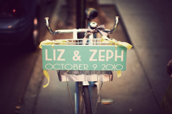 bicycle sign for wedding