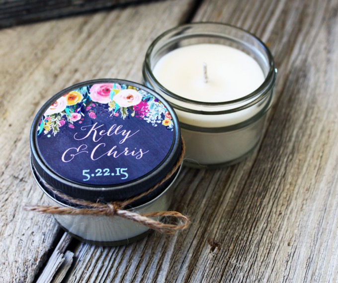 floral pattern | wedding candle favors | https://emmalinebride.com/wedding/candle-favors/