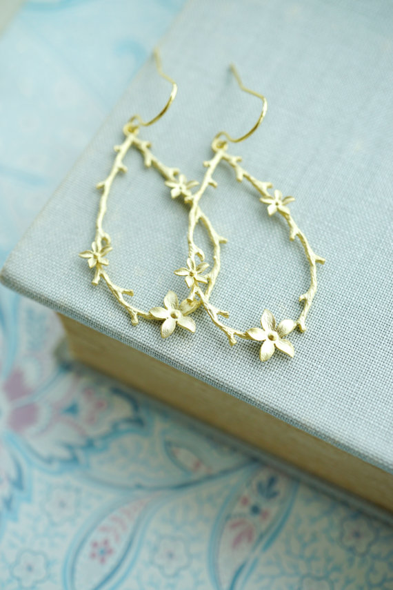 gold wreath earrings by marolsha | unique gifts for mom