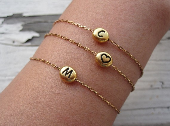 initial bracelets for mom by charlieandmarcelle