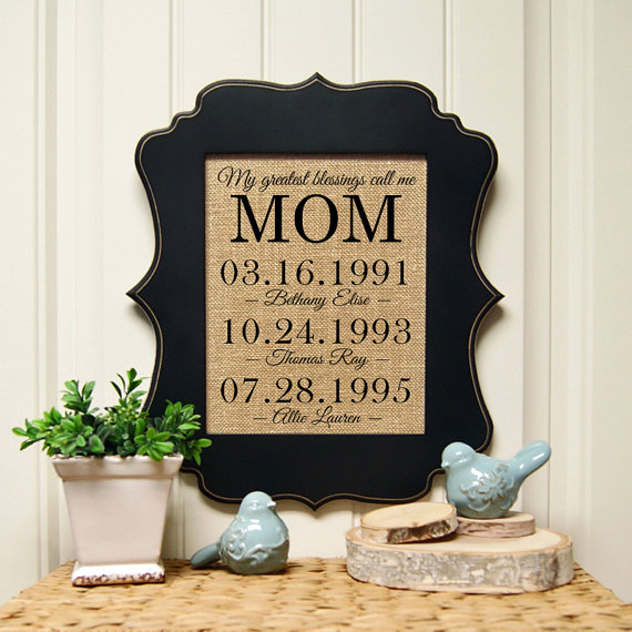 mothers day print with dates by sandybranchcompany | unique gifts for mom