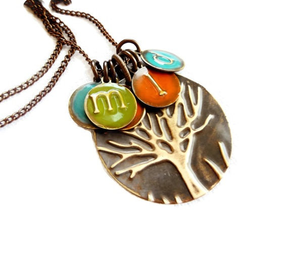 mothers day tree necklace initials by susananna | unique gifts for mom
