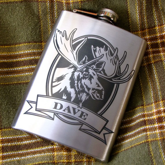 personalized moose flask | personalized wedding flask by Brad Goodell Weddings | https://emmalinebride.com/2016-giveaway/personalized-wedding-flask/