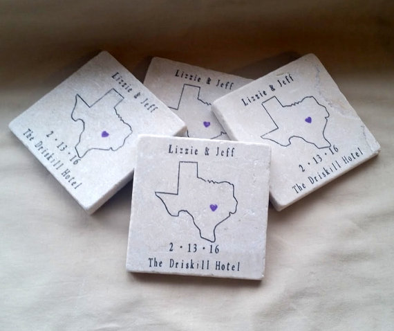 texas state outline coaster favors