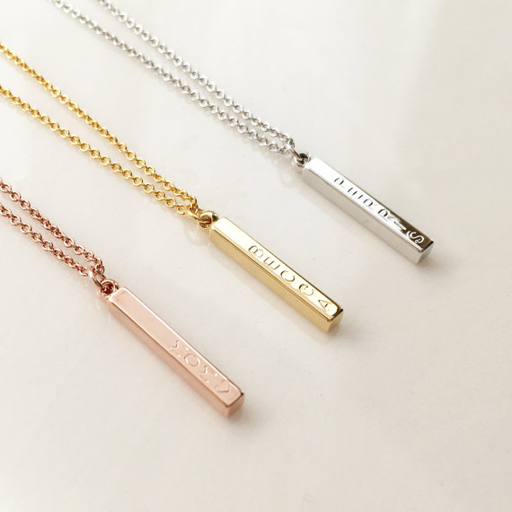 vertical bar necklace by MignonandMignon | unique gifts for mom from daughter