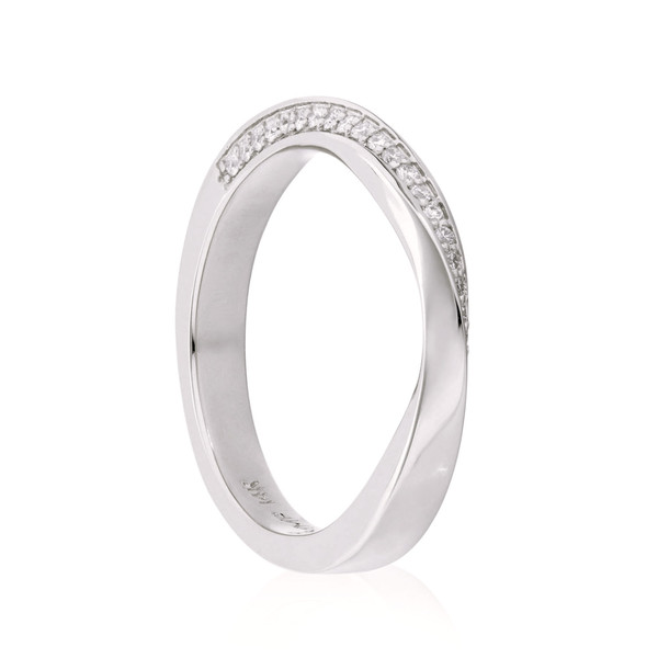 white gold diamond mobius ring