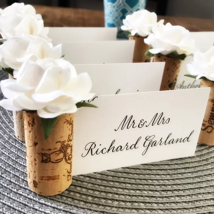 cork place card holders