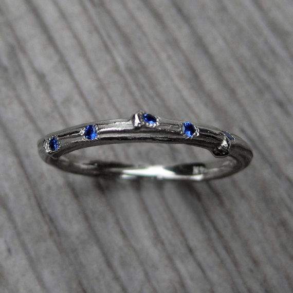 blue branch twig wedding ring | rustic wedding rings by Kristin Coffin Jewelry https://emmalinebride.com/rustic/wedding-rings/