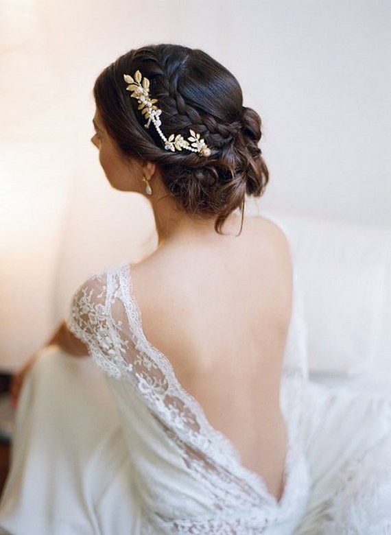 braid and bridal updo | 50+ Best Bridal Hairstyles Without Veil | https://emmalinebride.com/bride/best-bridal-hairstyles