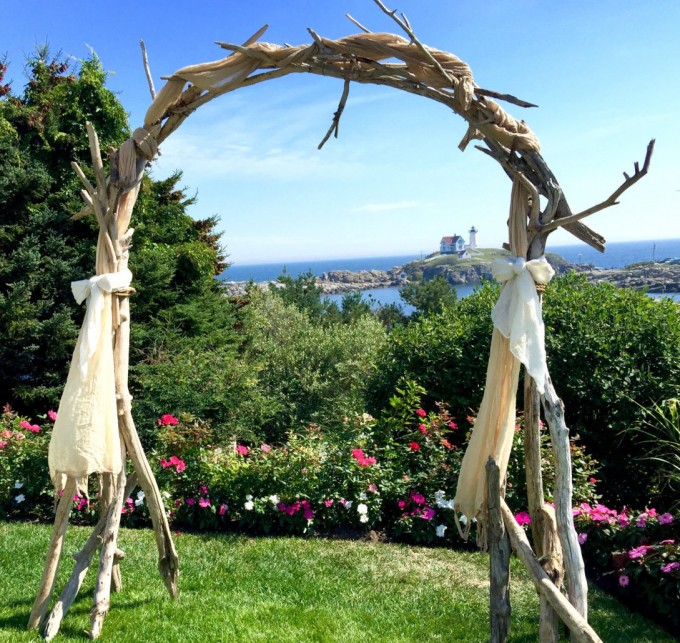 driftwood ceremony arch by saltygirlandlongdog | Where to Buy Wedding Arches | https://emmalinebride.com/ceremony/arches-weddings/