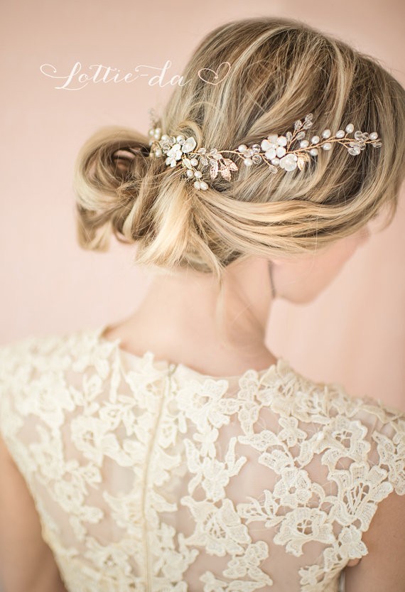 hair wreath | 50+ Best Bridal Hairstyles Without Veil | https://emmalinebride.com/bride/best-bridal-hairstyles
