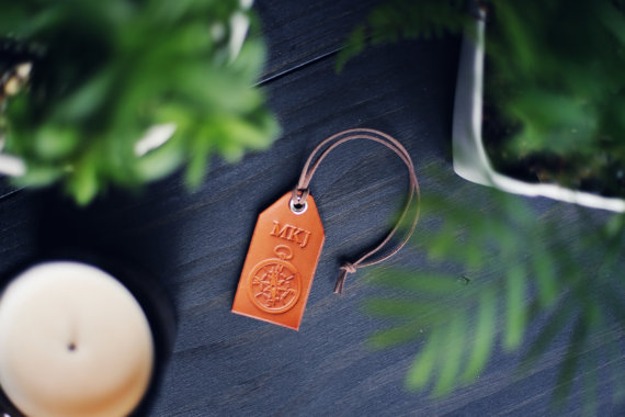 leather luggage tag by rsvphandcrafted