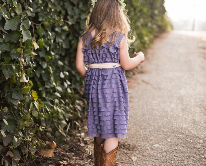 ruffle flower girl dress purple