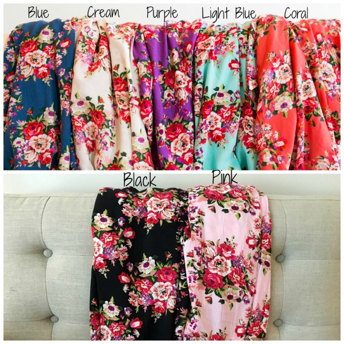 colors - floral bridesmaid robes