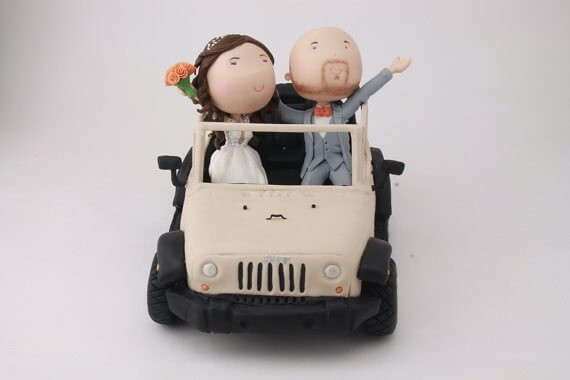 figurine wedding cake toppers jeep couple