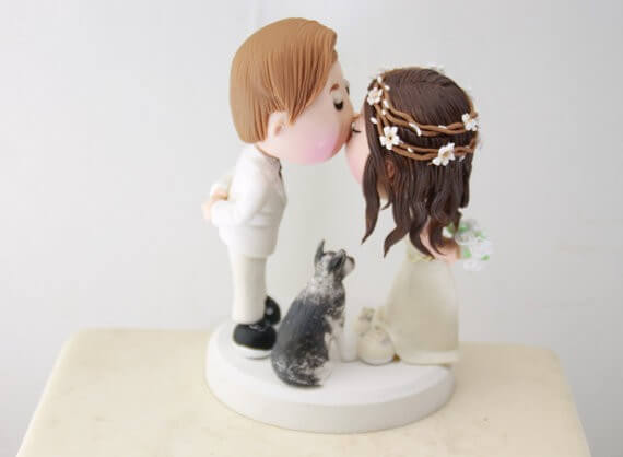 figurine wedding cake toppers rustic hair wreath bride