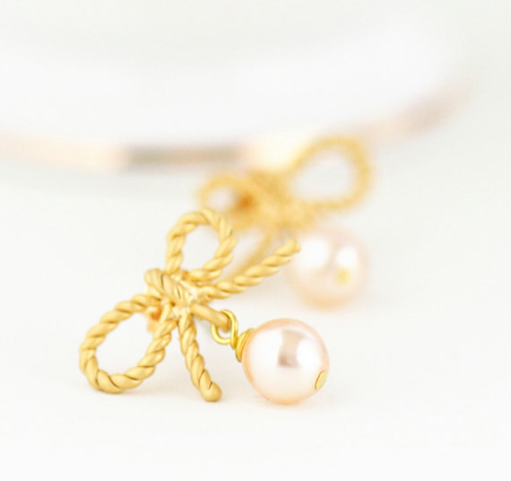 gold bow earrings jacarandadesigns