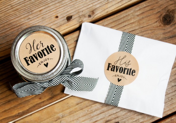 his and hers wedding favors labels