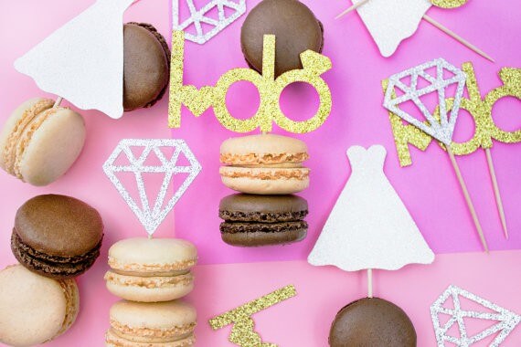 i do cupcake topper set by paperlypress | via 21 Totally Fun Ring Themed Bridal Shower Ideas → https://emmalinebride.com/planning/ring-themed-bridal-shower/
