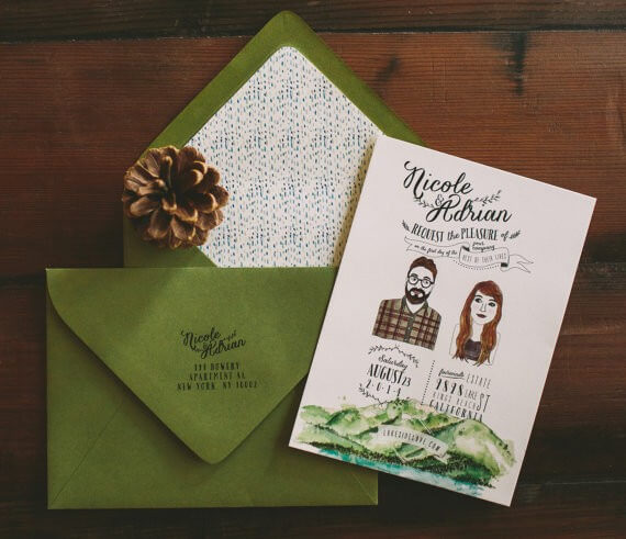 lake tahoe wedding invitations by wideeyespaperco