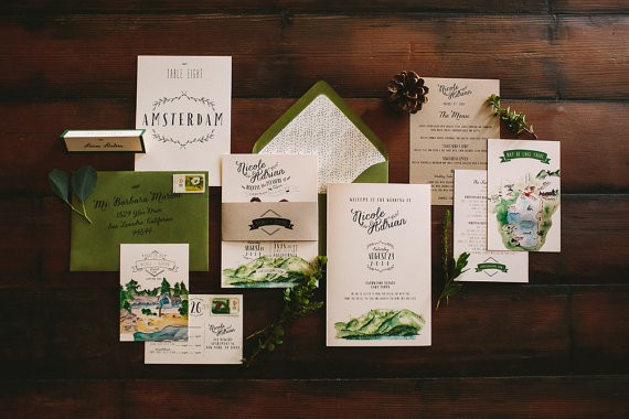 lake tahoe wedding invitations by wideeyespaperco - all