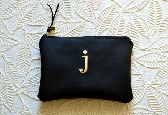 monogram initial clutch purse for bridesmaids