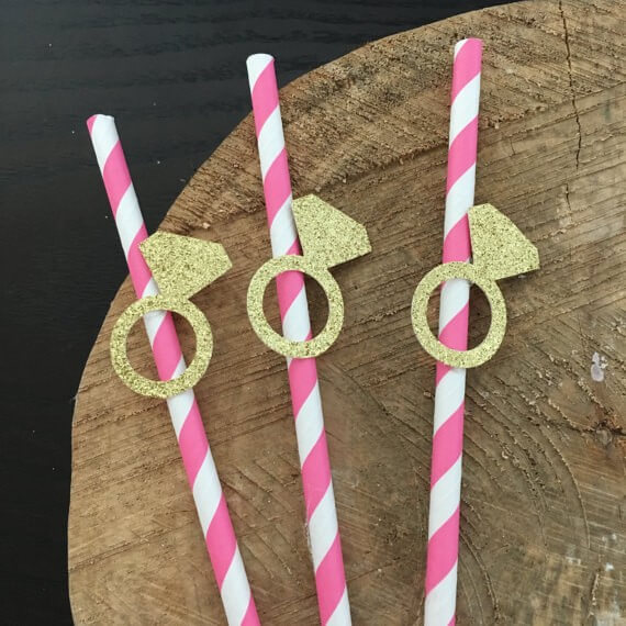 ring straw toppers by RockyTopPartyShop