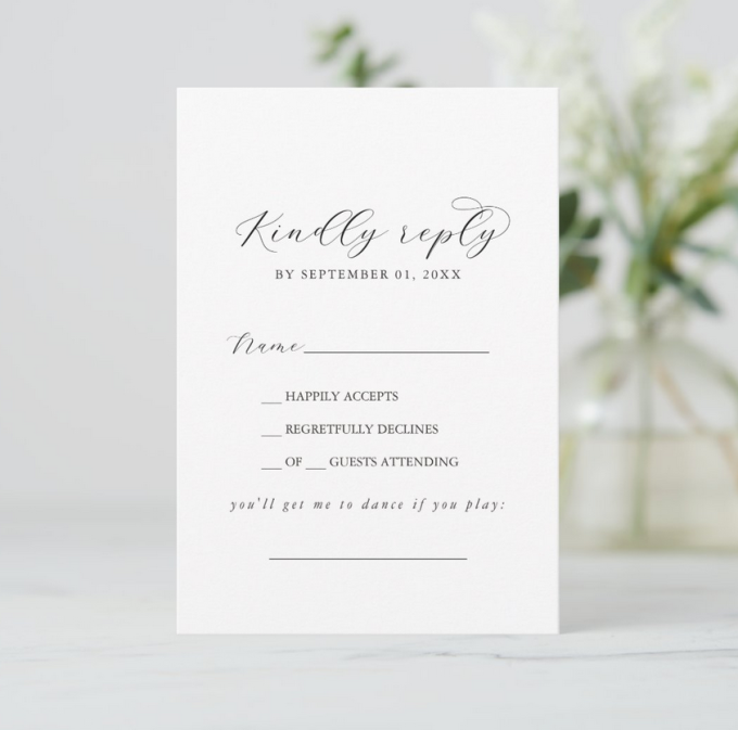 song request rsvp card
