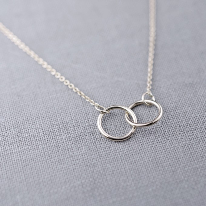 two interlocking rings necklace by lilyemme jewelry