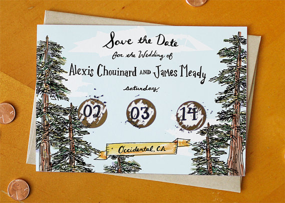 woodsy save the date card
