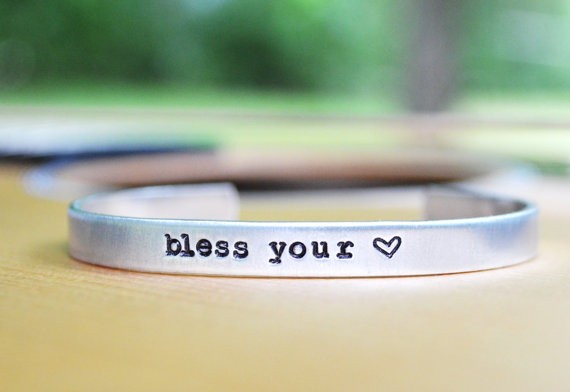 bless your heart cuff bracelet by cynicalredhead | country bridesmaid gifts under $25 via https://emmalinebride.com/rustic/country-bridesmaid-gifts/
