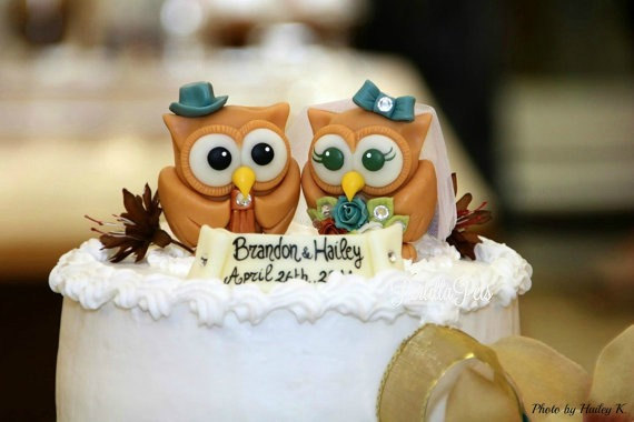 cute love bird owl cake toppers