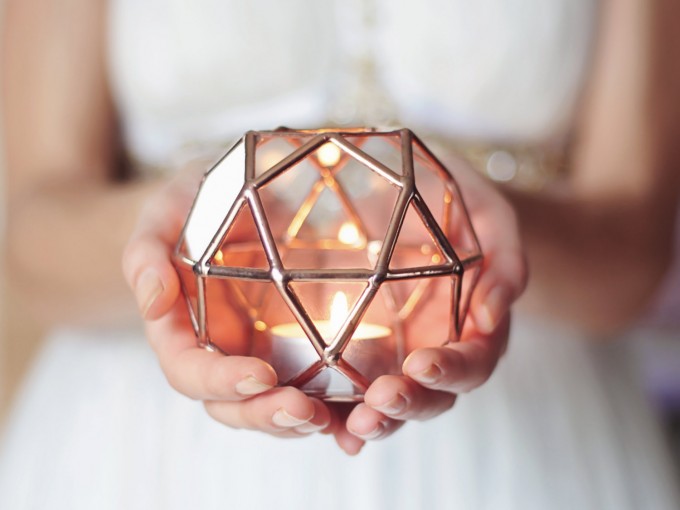 geometric wedding candle holder