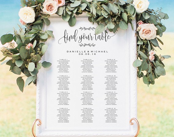 seating chart by bliss paper boutique via 26 Things Guests Love at Weddings from A to Z | https://emmalinebride.com/planning/things-guests-love-at-weddings/ ‎