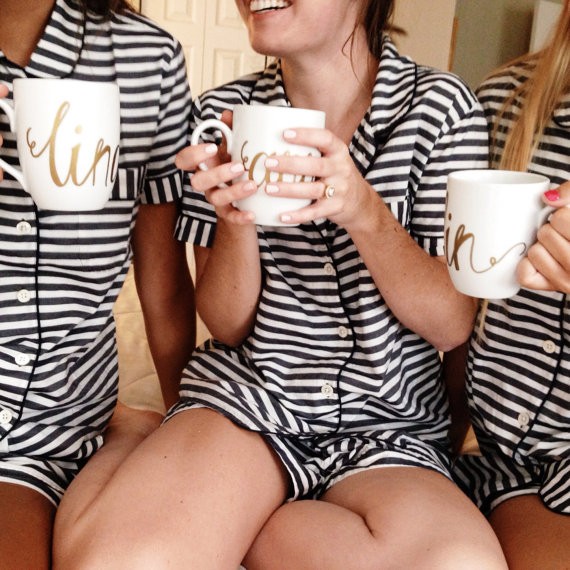 bridesmaid coffee mugs by styledahlia
