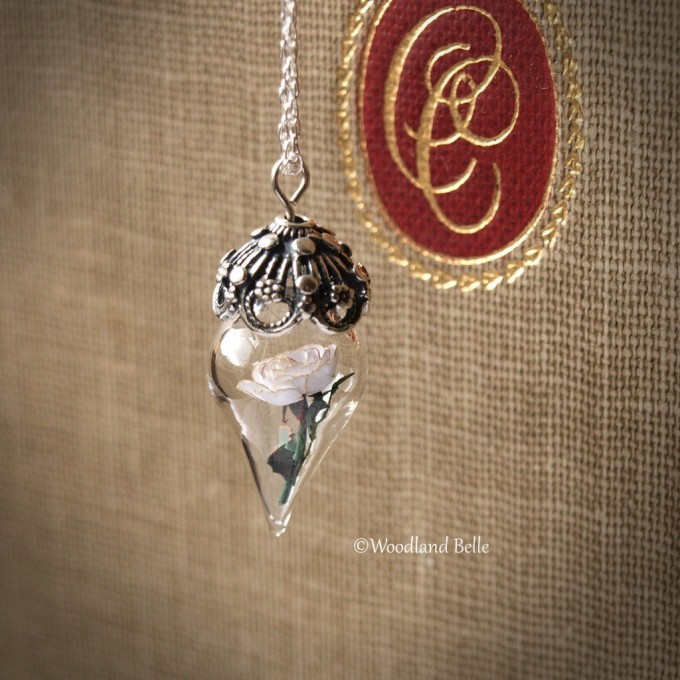 Beauty and the Beast Rose Necklace | https://emmalinebride.com/wedding/beauty-and-the-beast-rose-necklace