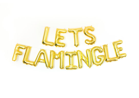 Let's Flamingle Banner by Studio Pep | via Palm Tree Bachelorette Party Ideas http://bit.ly/2db3WOL