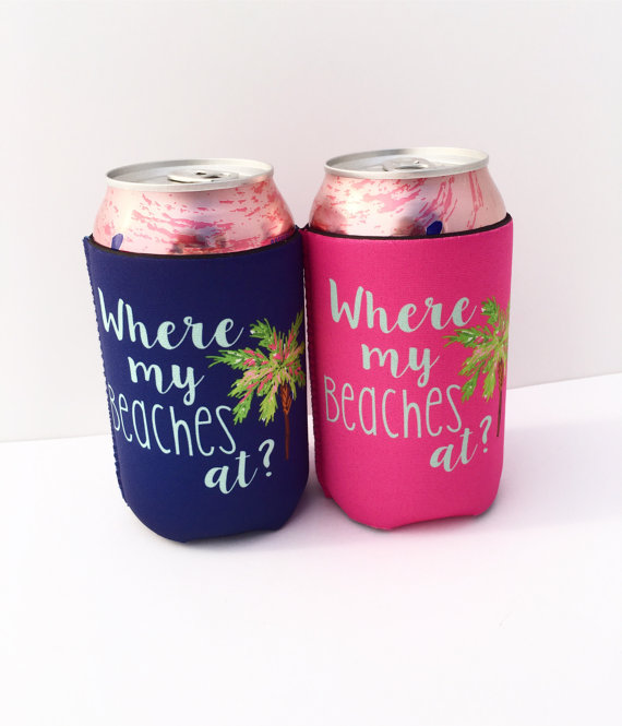 Palm tree bachelorette party drink koozies by Daws and Gray | via Palm Tree Bachelorette Party Ideas http://bit.ly/2db3WOL
