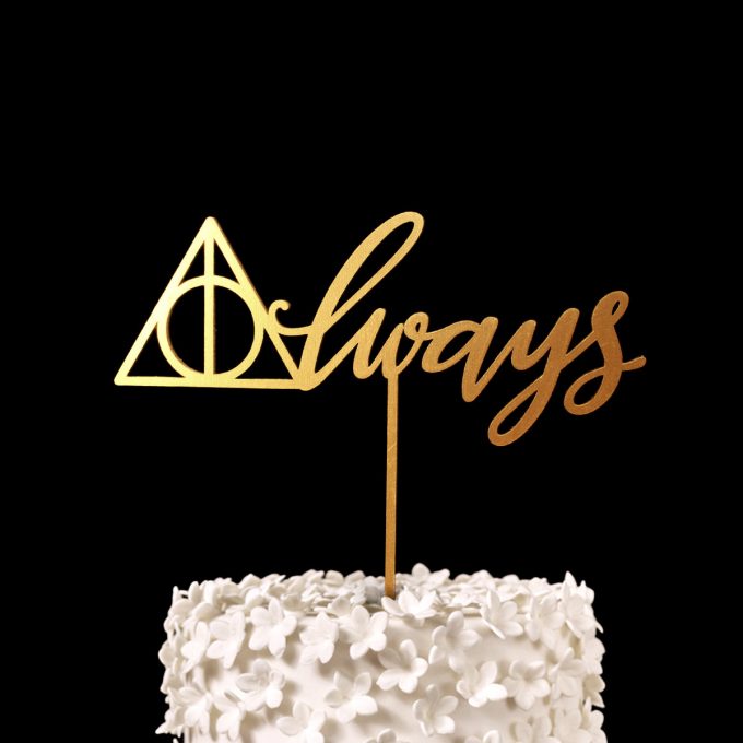 Always | Harry Potter Wedding Cake Topper | https://emmalinebride.com/wedding-ideas/harry-potter-cake-topper/