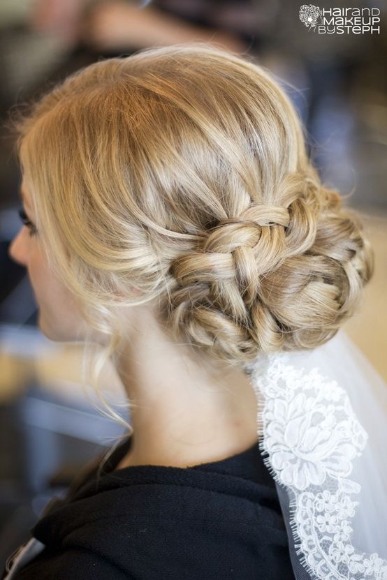 Braid Bun Updo Weddings / Hairstyles | by Hair and Makeup By Steph