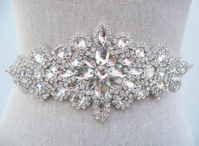 Crystal Bridal Sash | by SparkleSM Bridal | via https://emmalinebride.com/wedding/crystal-bridal-sash/