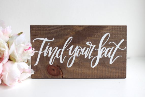Find Your Seat sign for your wedding reception by Mulberry Market Design